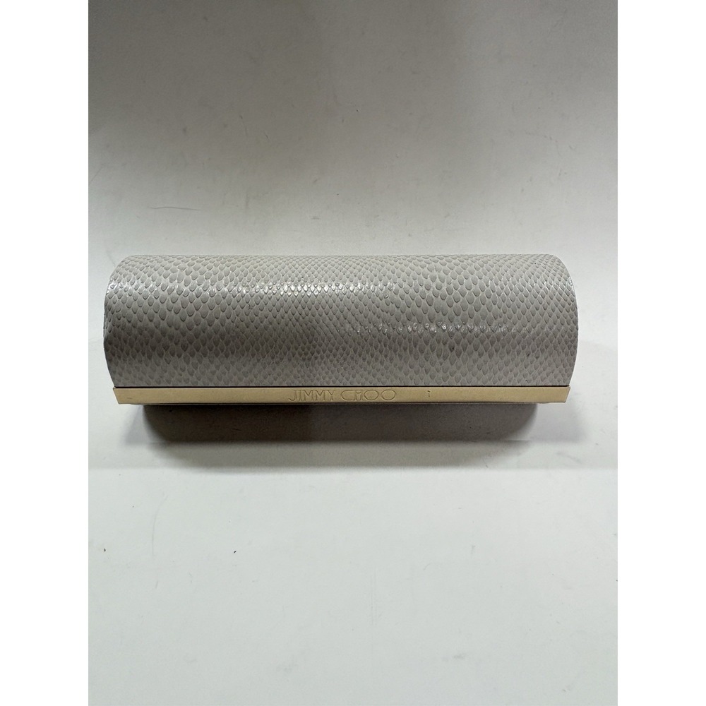 Jimmy Choo Eyeglass Sunglass Hard Case Faux Beige Snakeskin Standard Size